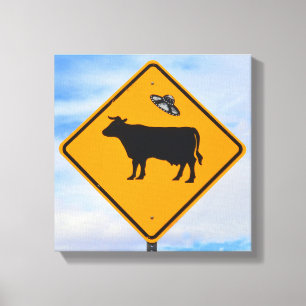 UFO Cattle Crossing Sign