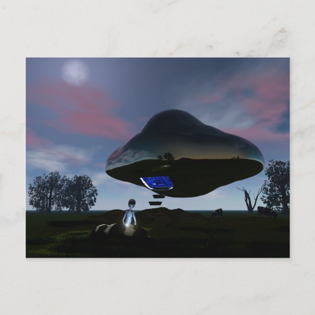UFO Cattle Mutilation Postcard (Front)