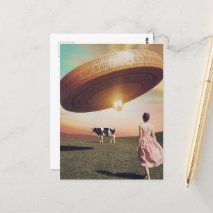 Ufo Cheese in the Dairy Pasture Postcard