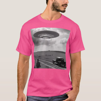 Ufo Classical Photograph Old Farm Themed T-Shirt