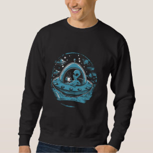 UFO Coffee Break Funny Alien Caffeine Fix UAP humo Sweatshirt