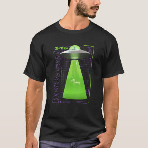 Ufo Conspiracy Martians Vaporwave Cow Alien Abduct T-Shirt