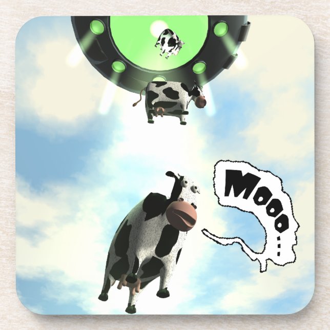 UFO Cow Abduction Coaster (Front)