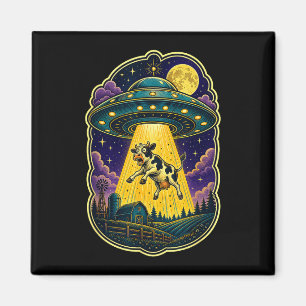Ufo cow abduction funny alien farm magnet