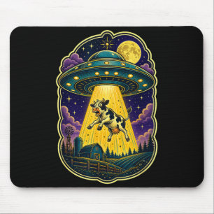 Ufo cow abduction funny alien farm mouse mat