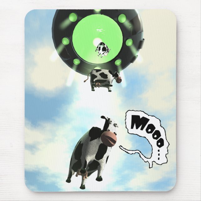 UFO Cow Abduction Mousepad (Front)