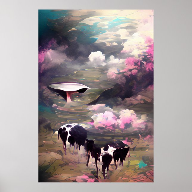 UFO Cow Abduction Poster (Front)