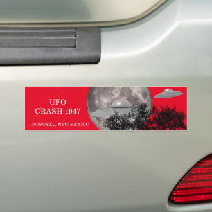 UFO CRASH 1947 - ROSWELL, NEW MEXICO BUMPER STICKER