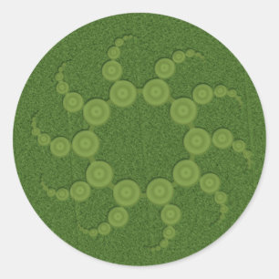 UFO Crop Circles Classic Round Sticker