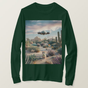 UFO Desert Cacti Flowers T-Shirt