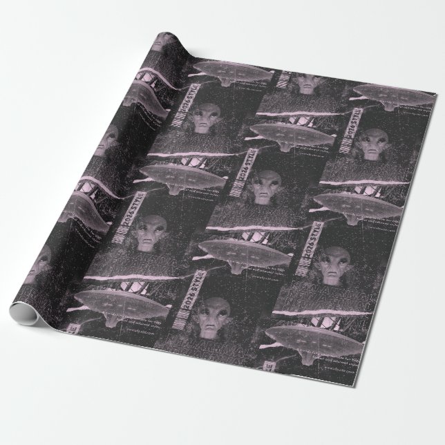 UFO design Wrapping Paper (Unrolled)