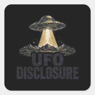 UFO Disclosure Desert Mountain Poster Sticker