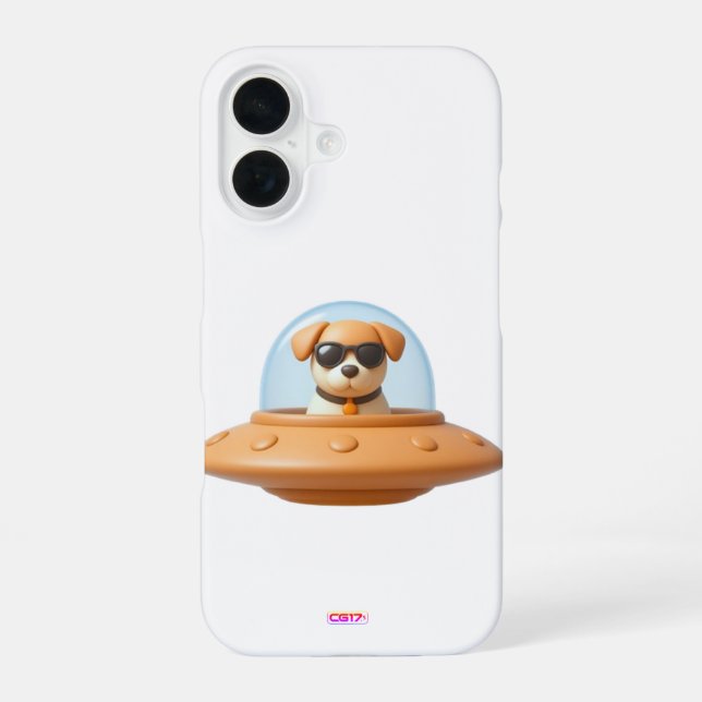 Ufo dog 3D a1 iPhone 16 Case (Back)