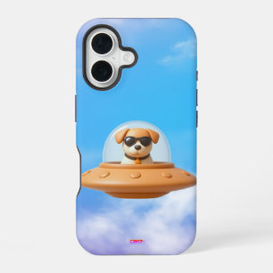 Ufo dog 3D a2 clouds iPhone 16 Case