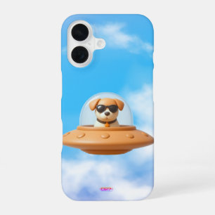 Ufo dog 3D a2 clouds iPhone 16 Case