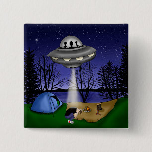 UFO Extraterrestrial Abduction Alien 15 Cm Square Badge
