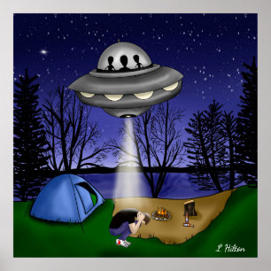 UFO Extraterrestrial Abduction Alien Art Poster