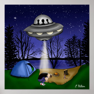 UFO Extraterrestrial Abduction Alien Art  Poster