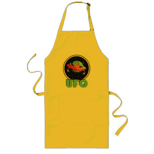 ufo fly on spaceship long apron