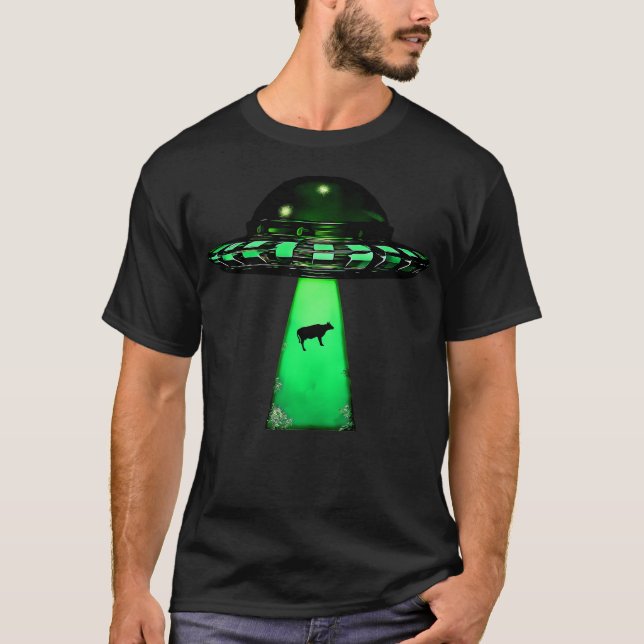 Ufo Flying Saucer Beamed Up T-Shirt (Front)
