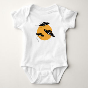 Ufo Flying Saucer Sun Space Ship Baby Bodysuit