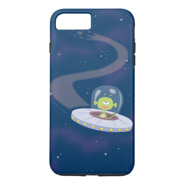 UFO flying through space Case-Mate iPhone Case (Back)