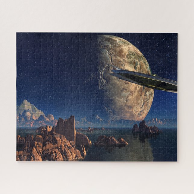 UFO-Foreign World-Scifi Landscape Jigsaw Puzzle (Horizontal)