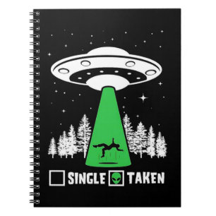 UFO, funny UFO, flying saucer, alien abduction Notebook