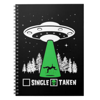 UFO, funny UFO, flying saucer, alien abduction Notebook