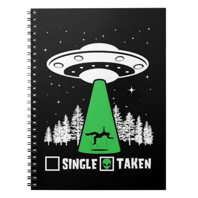 UFO, funny UFO, flying saucer, alien abduction Notebook (Front)