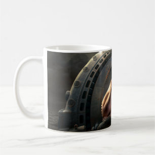 UFO Girl Blonde Hair Space Moon Mars Planet Coffee Mug