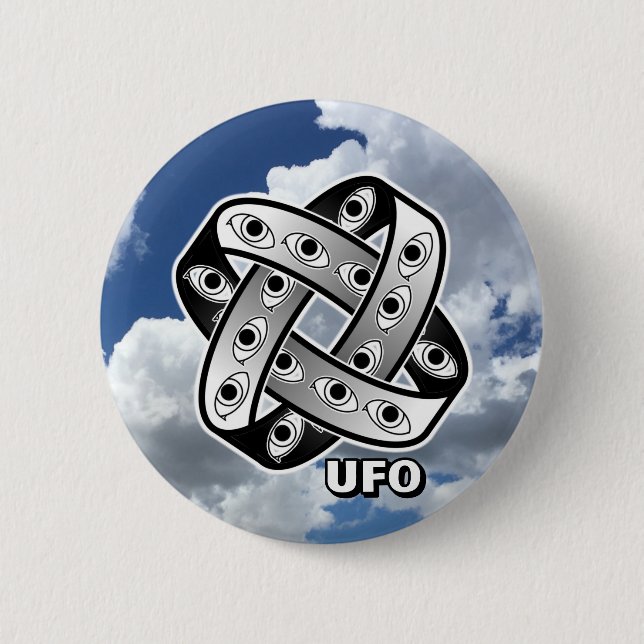 UFO Goofy Eyes  6 Cm Round Badge (Front)
