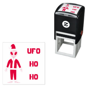 UFO Ho Ho Father Christmas alien Custom Self-inking Stamp