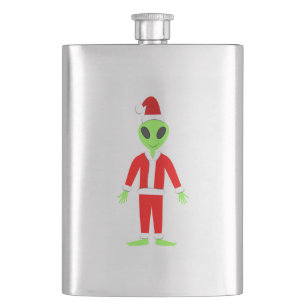 UFO Ho Ho Father Christmas alien Hip Flask
