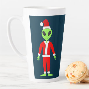 UFO Ho Ho Father Christmas alien Latte Mug
