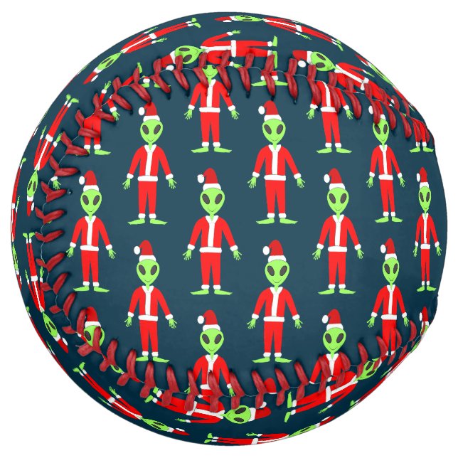 UFO Ho Ho Father Christmas alien Patterned Softball (Front Left)