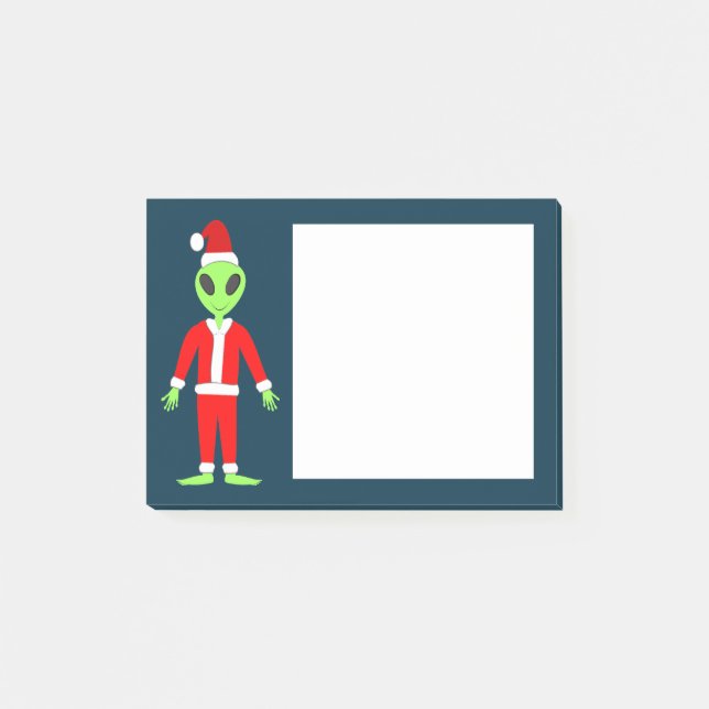 UFO Ho Ho Father Christmas alien Post-it Notes (Front)