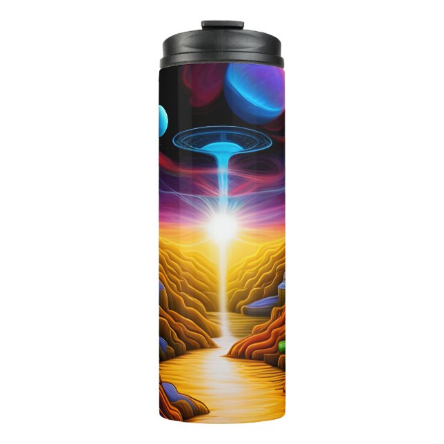 UFO In Fantasy World Thermal Tumbler (Front)
