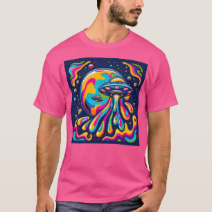 Ufo In Psychedelic Space T-Shirt