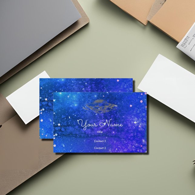 UFO  in the artistic galaxy no2 Business Card (Creator Uploaded)