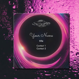 UFO  in the black hole  Square Business Card