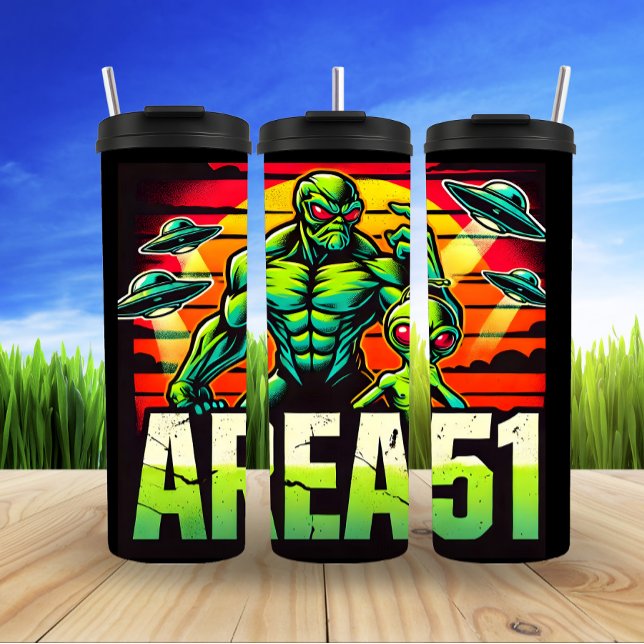 UFO Landing at Area 51 Thermal Tumbler (Creator Uploaded)