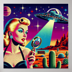 UFO Landing Tote Bag Poster