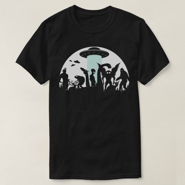 Ufo Loch Ness Monster Mothman And s Cryptid  T-Shirt (Design Front)