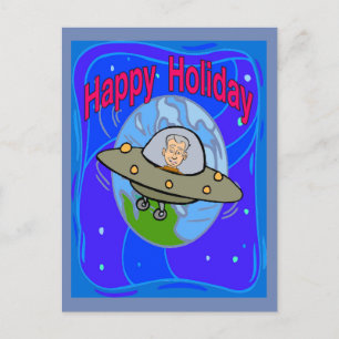 UFO,Outer Space HOLIDAY Postcard