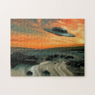 UFO Over Coast Jigsaw Puzzle