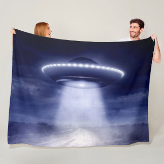 UFO OVER LONELY ROAD FLEECE BLANKET