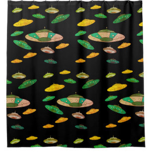 UFO pattern Shower Curtain