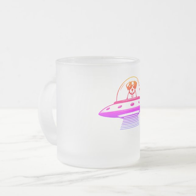 UFO PETS FROSTED GLASS COFFEE MUG (Front Left)