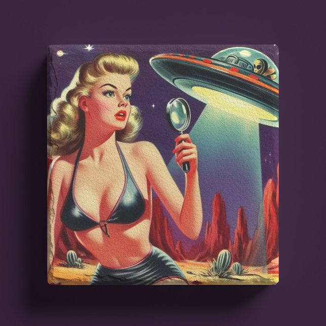 Ufo Pin-up Stone Coaster (Creator Uploaded)